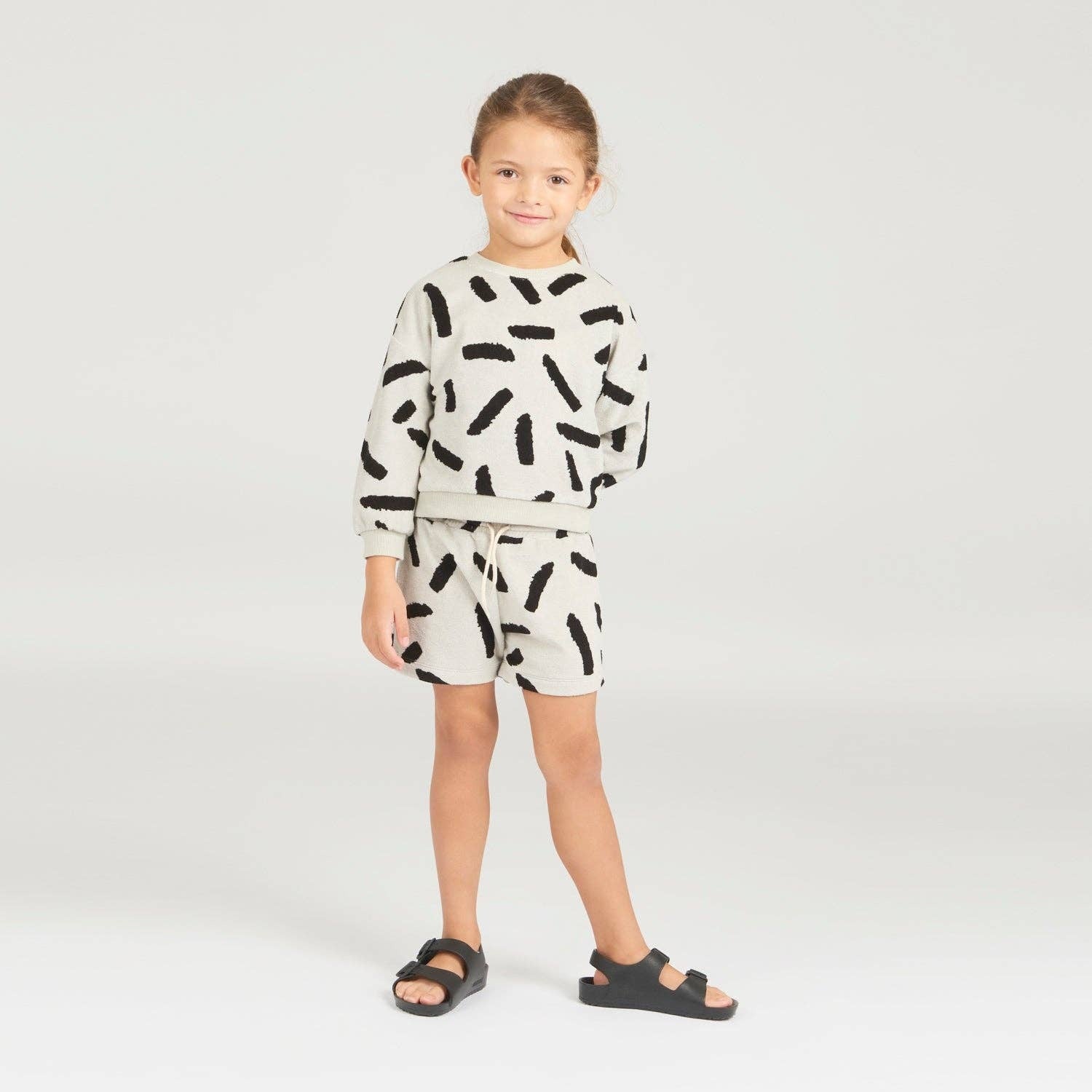 Kids Printed Enzyme Shorts - Bolts on Black — Baby Steps and Mish Kids